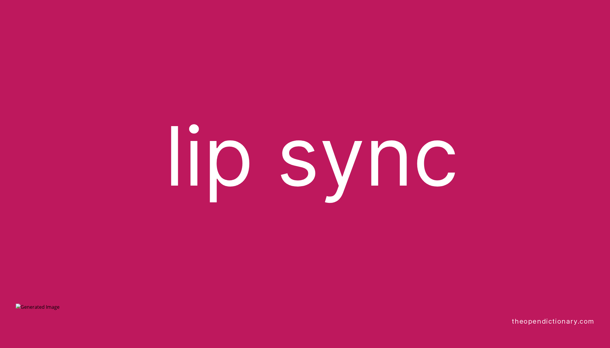 Lip Sync Meaning In Tagalog